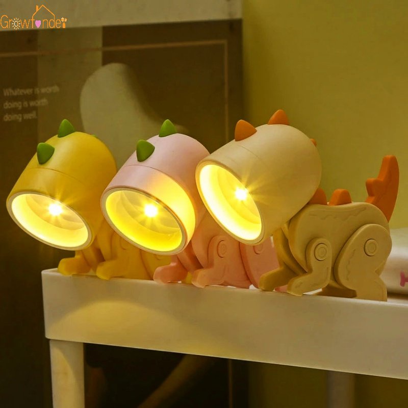 Đèn Ngủ LED Mini Hình Khủng Long Dễ Thương Để Bàn Trang Trí Phòng Ngủ Trẻ Em