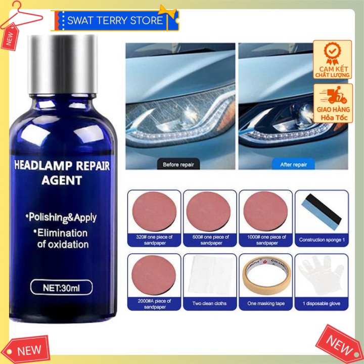 ✴️ Bộ dung dịch phục hồi làm sáng bóng đèn pha xe ô tô 30ML Car Headlight Refurbishment