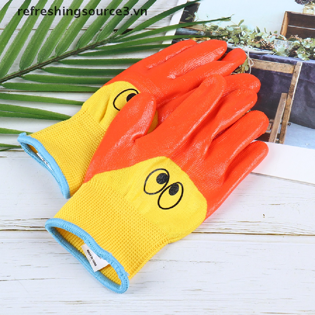 Set 3 Đôi Găng Tay Làm Vườn Thoáng Khí Bảo Vệ Chống Thấm Nước Bền Bỉ Cho Trẻ Em {Refresh3.vn}
