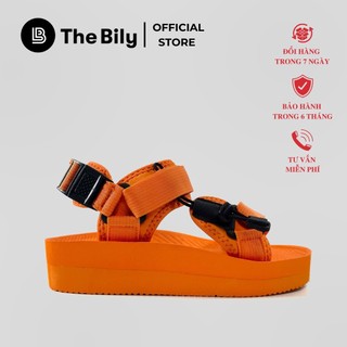 Giày Sandal Nữ The BiLy Quai Chéo Dây Dù Đế Eva Siêu Êm Nhẹ Cao 3cm Màu Cam - BL01W