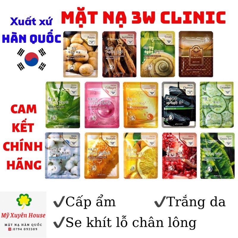 Mặt Nạ Dưỡng Da 3W Clinic Chính Hãng Hàn Quốc