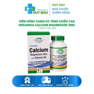Viên uống Canxi D3 tăng chiều cao Organika Calcium Magnesium Zinc Hộp 60 viên
