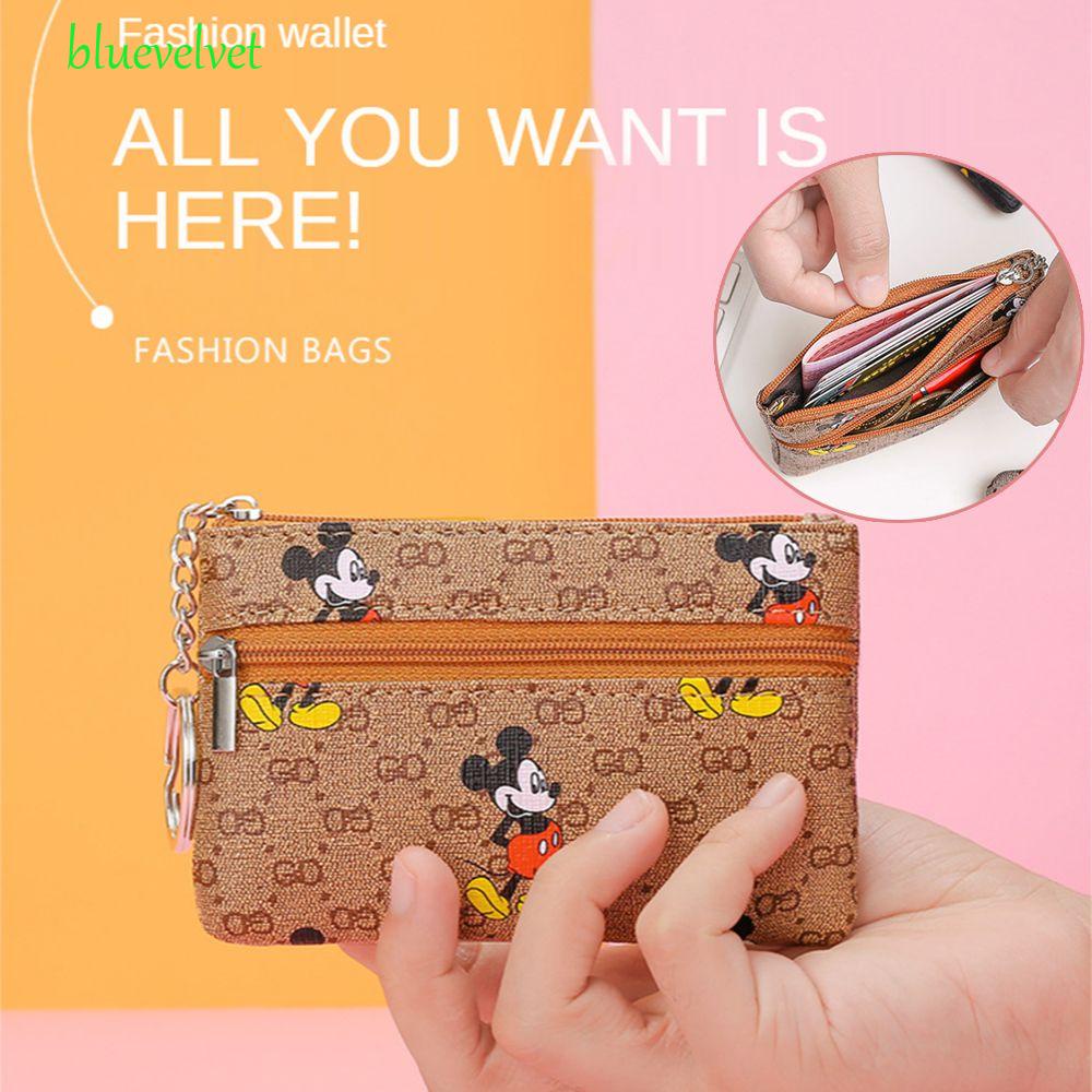 Ví Đựng Tiền Xu Mini Đa Năng In Hình Chuột Mickey Kiểu Cổ Điển