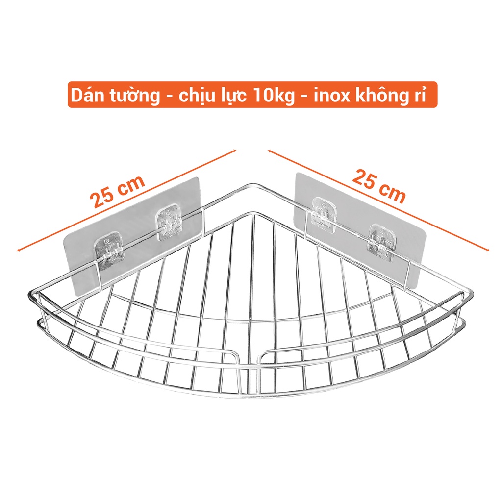 Kệ Dán Tường Inox HOMEK, Kệ Đựng Xà Bông Phòng Tắm Dính Tường Siêu Chắc Chịu Lực 10kg | BigBuy360 - bigbuy360.vn