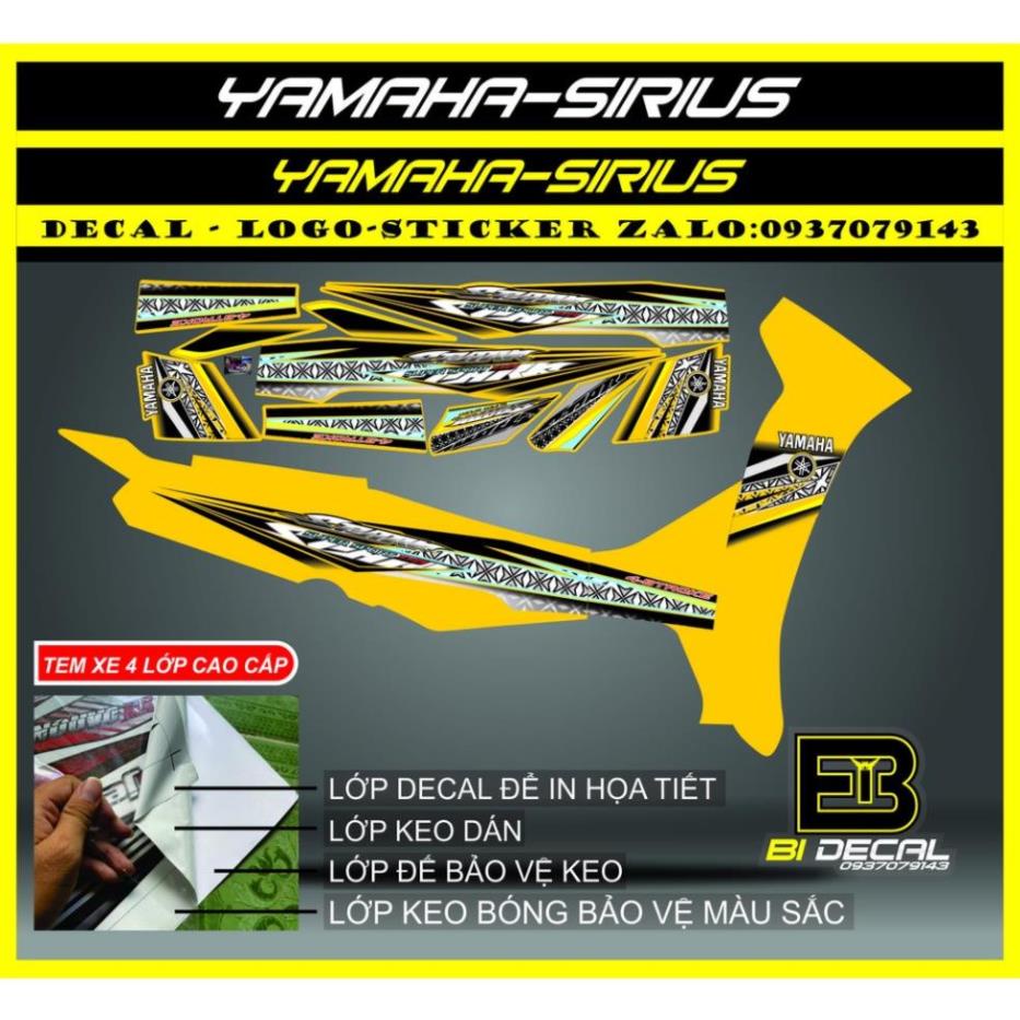 DECAL PVC 5 LỚP CHẤT LƯỢNG CAO Tem rời Sirius 004