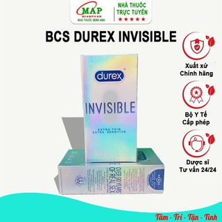 Bao cao su durex invisible siêu mỏng hộp 10 cái