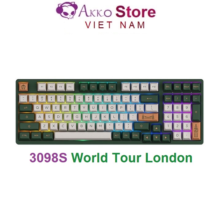 Bàn phím cơ AKKO 3098S World Tour London (Hotswap / Foam tiêu âm / RGB / AKKO CS switch)