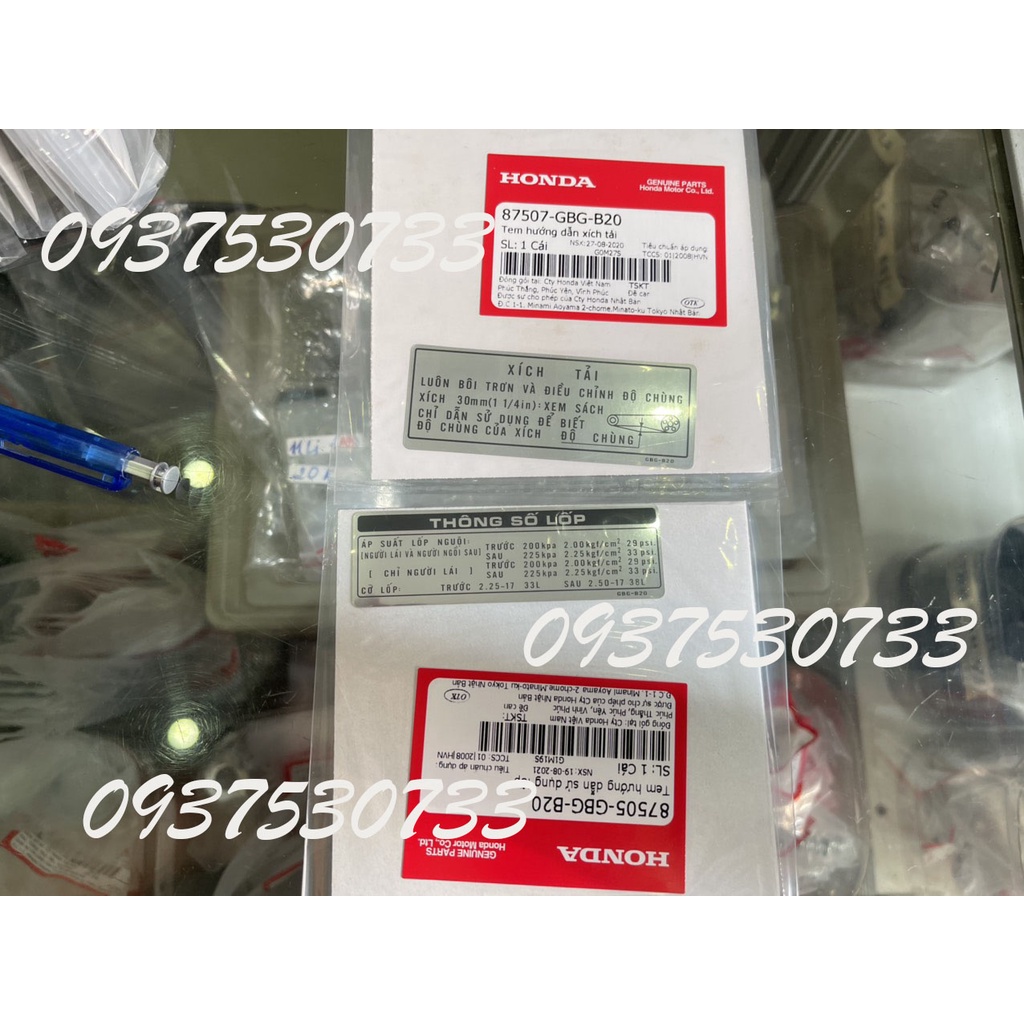 2 tem hộp xích, tem catte cho xe Super Dream, WAVE ANPHA - HÀNG CHÍNH HÃNG