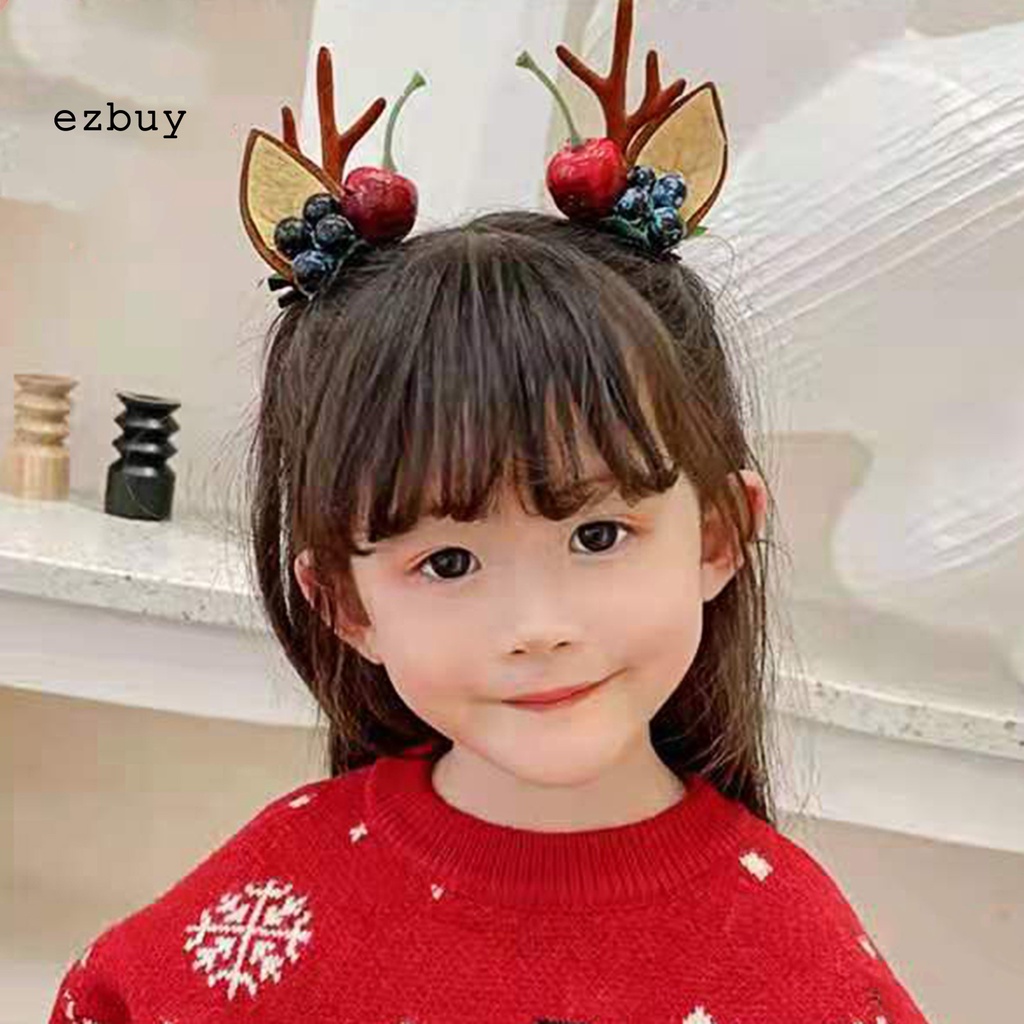 Ezbuy 1 Cặp Kẹp Tóc Sừng Hươu Màu Sắc Sống Động Tinh Tế Trang Trí Giáng Sinh Cho Nữ