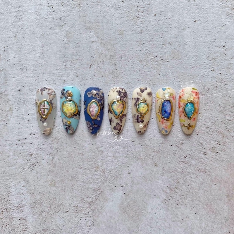 Sticker lụa 5d mẫu mới dán móng tay nail