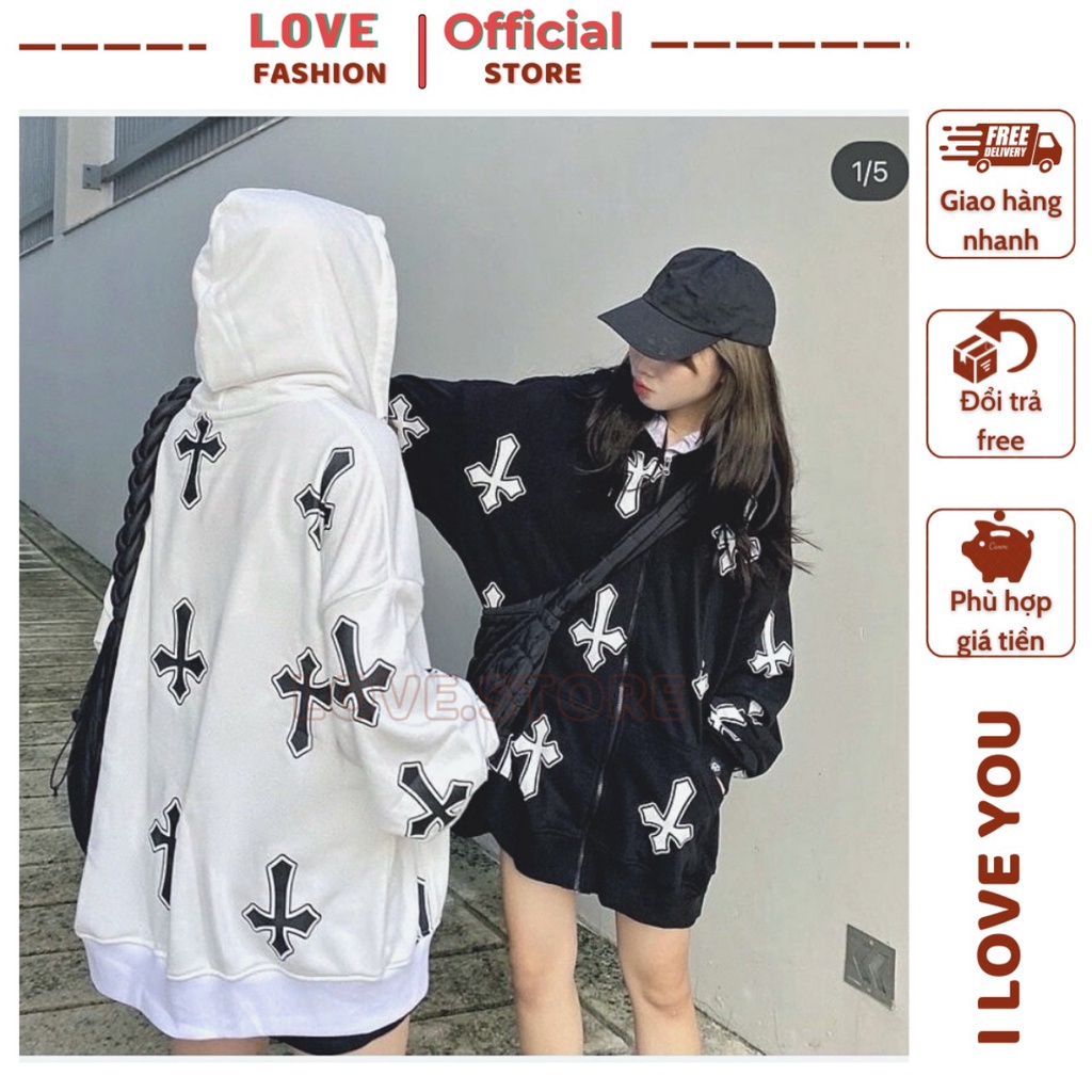 Áo khoác hoodie nỉ nam nữ hoạ tiết cây thánh giá nổi 3D, Áo nỉ thu đông cặp đôi mặc noel, áo hoodie local brand, áo hood