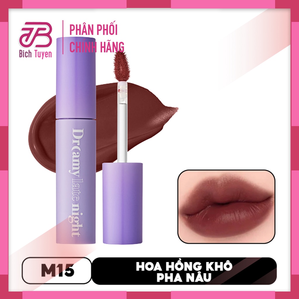 Màu M9 - M17 Son MERZY Son Kem Lì, Mịn Mượt Nhẹ Môi Merzy Dreamy Late Night Mellow Tint 4g BT Cosmetic