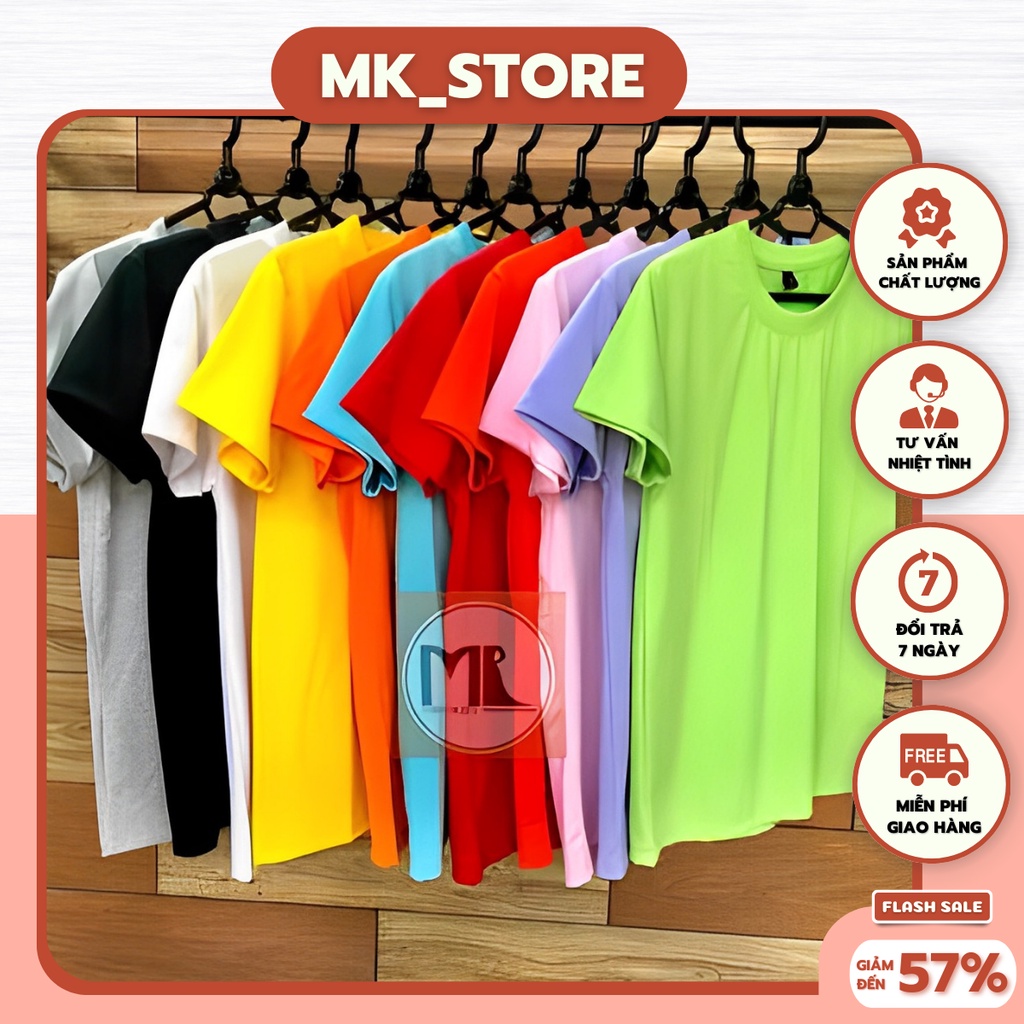ÁO thun nam nữ unisex (MK) Nhiều màu ,Đủ size hot nhất mùa hè, Vải Cotton mát mịn ,co dãn Tốt (TT01)