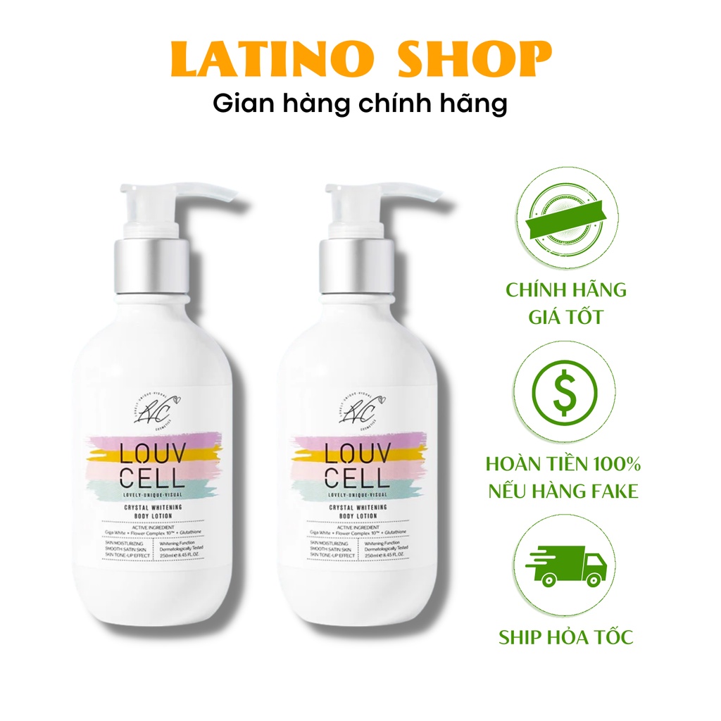 Kem dưỡng ẩm trắng da body Louv Cell Crystal Whitening Body Lotion 250m - Latino Shop | BigBuy360 - bigbuy360.vn