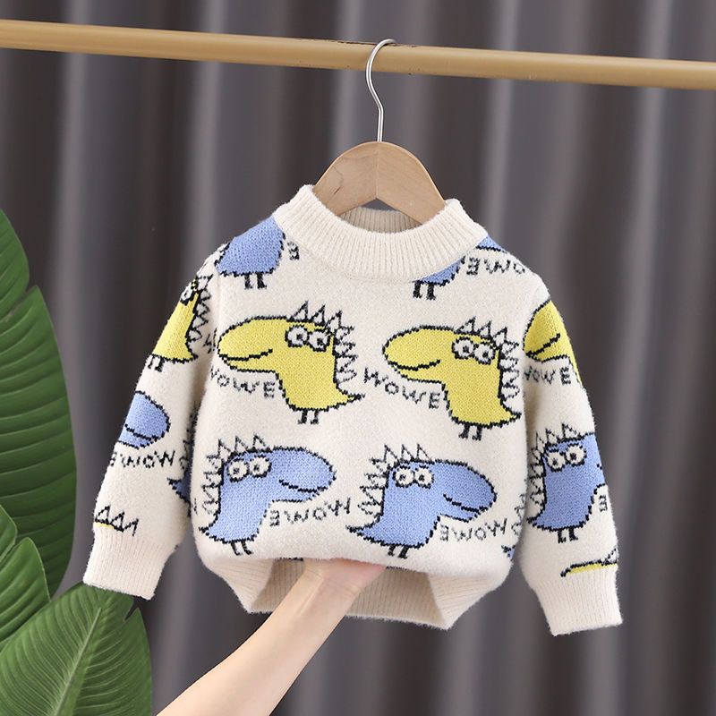 Áo Sweater Lông Cừu Dày Dặn Họa Tiết Hoạt Hình Thời Trang Thu Đông 2022 Cho Bé Trai