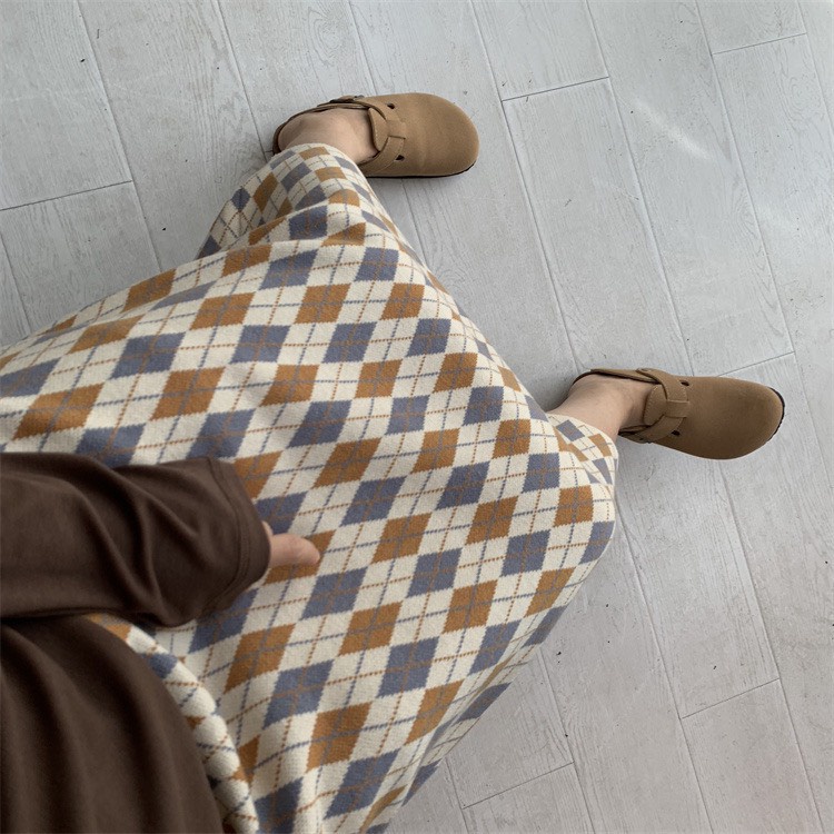 Chân Váy midi họa tiết vải len Ulzzang style 🌸 Hàng Quảng Châu