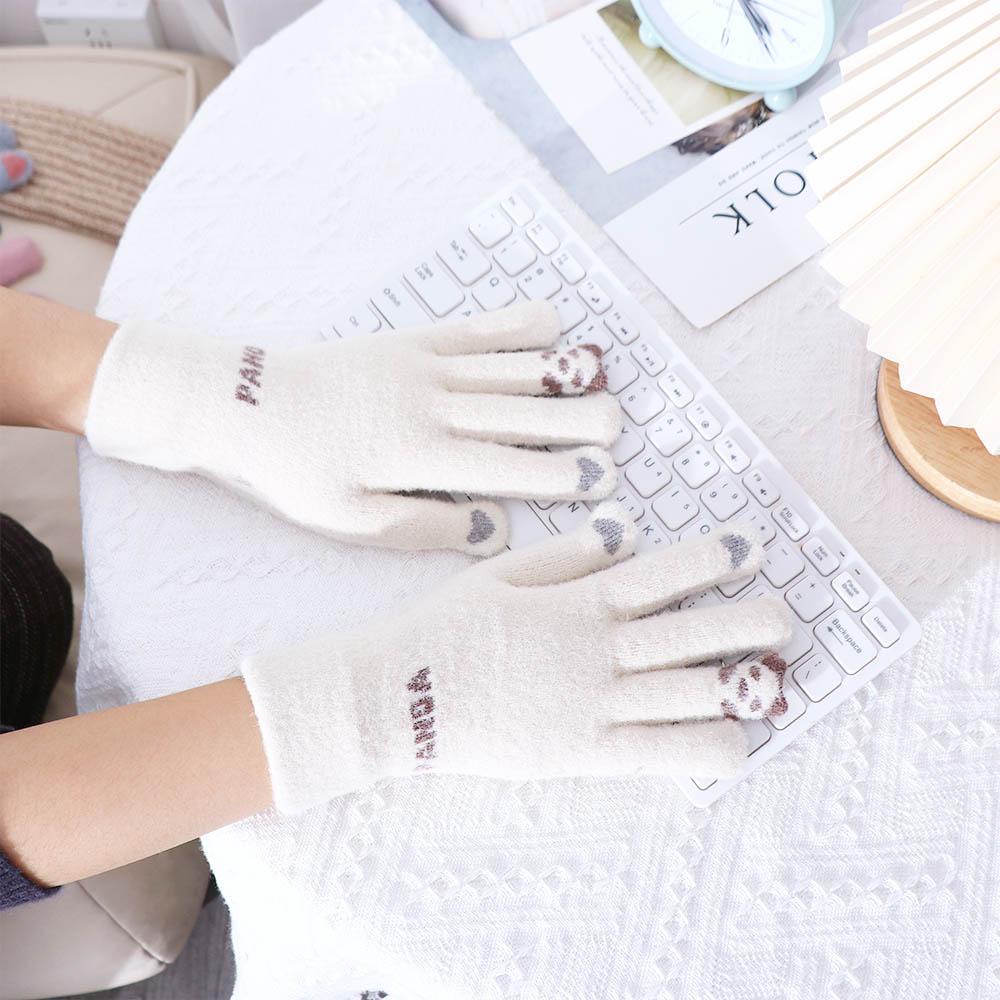 AROMA Găng Tay Len Dày Co Giãn Thoáng Khí Cho Nữ