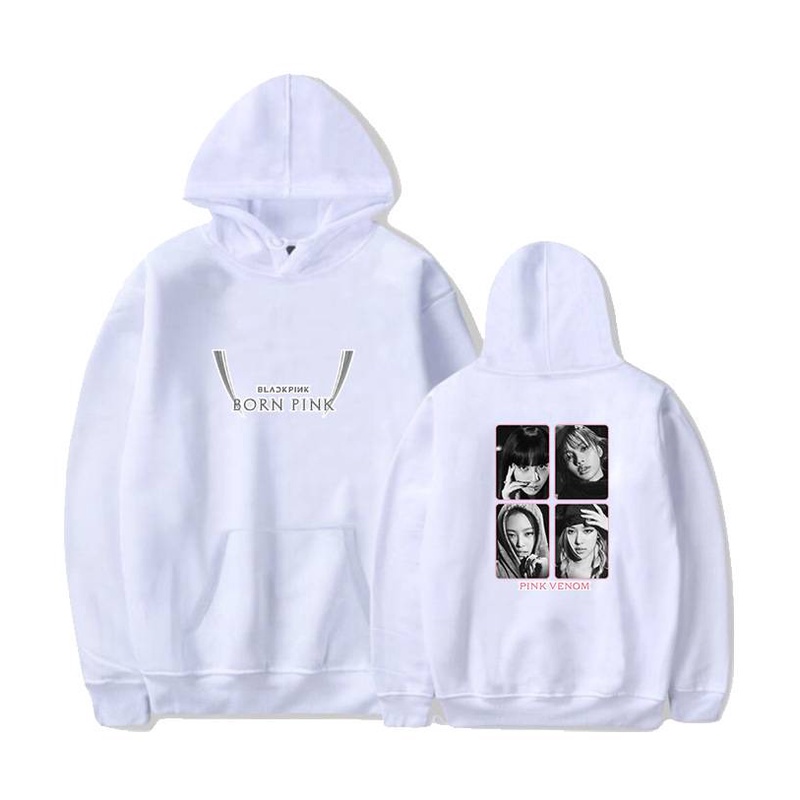 Tốt Nhất Áo Hoodie Dáng Rộng Màu Hồng In Chữ Blackpink BORN Thời Trang Thu Đông Dành Cho Nữ We