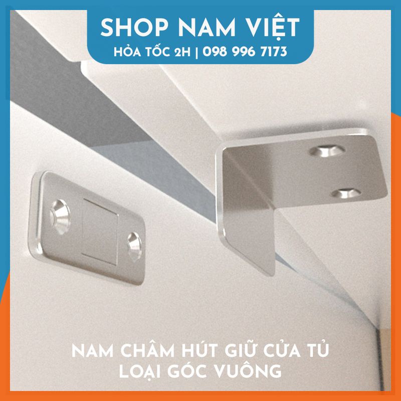 Bộ Nam Châm Giữ Cửa Tủ Chắc Chắn, Không Cần Khoan Vít