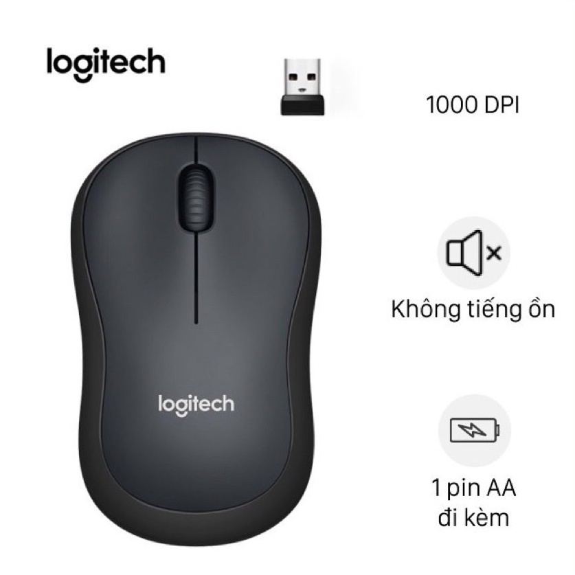 Chuột không dây Logiteche Silent M220-Có công tắc On/Off-Độ nhạy cao-Giảm 90% tiếng ồn cho những lần nhấp chuột | BigBuy360 - bigbuy360.vn