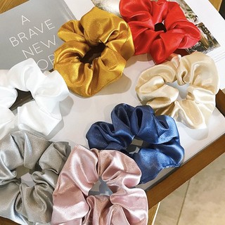 Dây Cột Tóc Vải Lụa Nhiều Màu Dễ Thương Scrunchies La Perbra