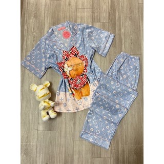 Combo 4 bộ pijama lụa cao cấp cộc tay quần dài