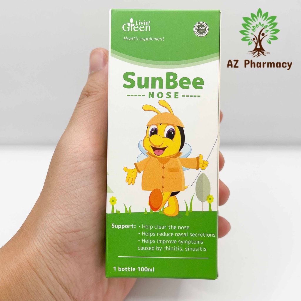Sunbee Nose Thông mũi, Siro giúp giảm tiết dịch mũi, thông mũi, hỗ trợ giảm viêm mũi, viêm xoang - Lọ 100ml