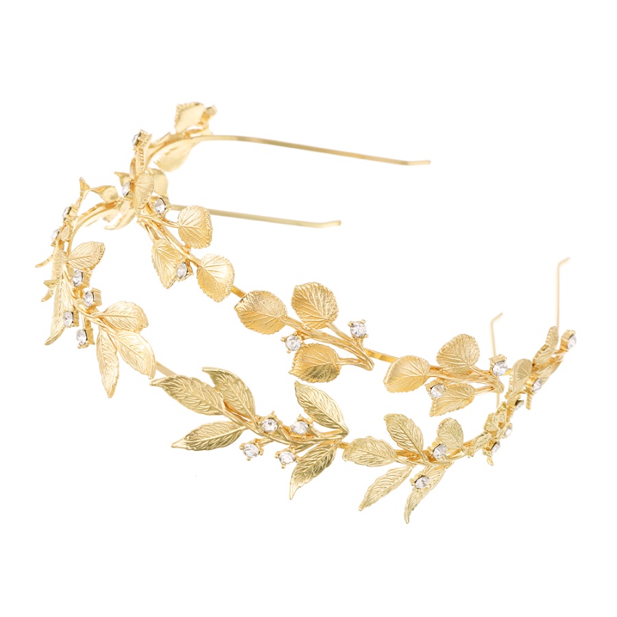 Băng Đô Cài Tóc Hình Lá Bằng Hợp Kim Có Đính Đá
