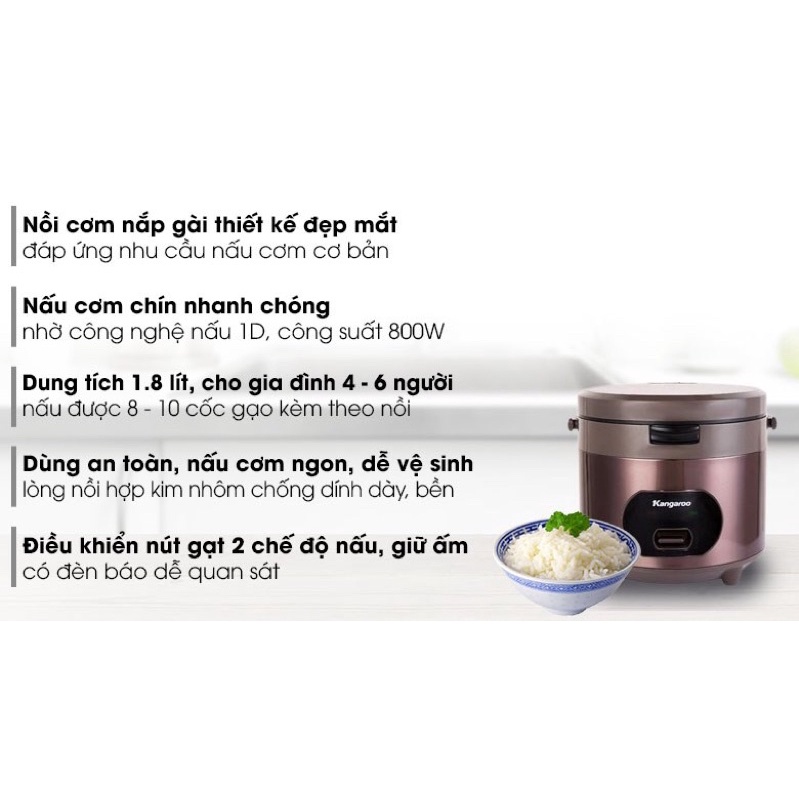 Nồi cơm điện Kangroo KG18R2