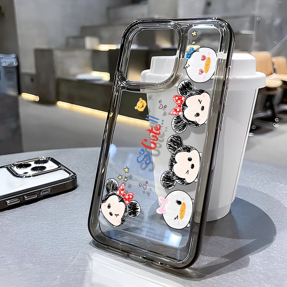 Ốp Điện Thoại Trong Suốt Họa Tiết Hoạt Hình Minnie Mickey Winnie Cho iphone 14 Pro Max 13 11 12 7Plus X XR XS Max 8 7