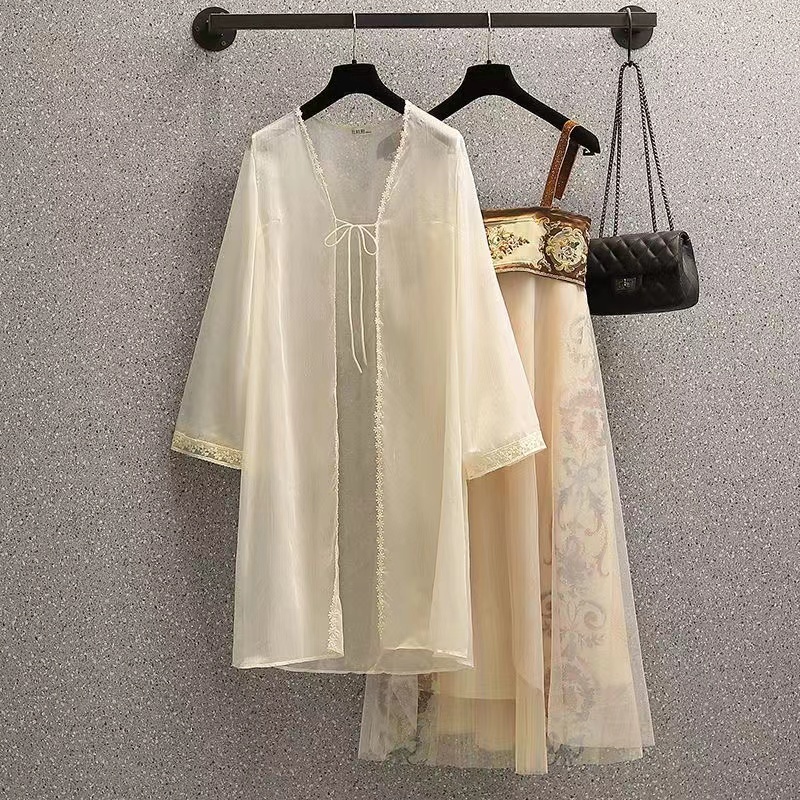 Bộ áo + chân váy dáng ôm phong cách Trung Hoa thời trang mùa hè 2021 cho nữ