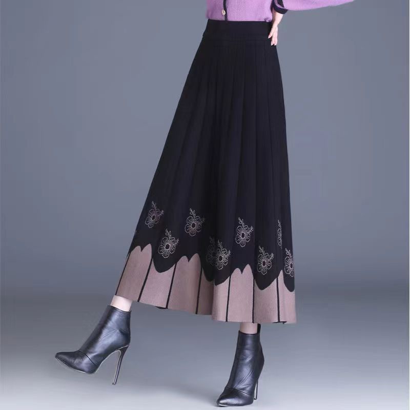 Chân Váy Len Dáng Xòe Dài Vừa Phải Thời Trang Thu Đông 2022 Mới