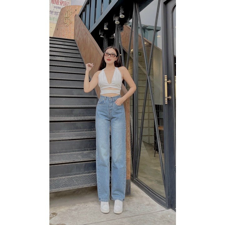 [ORNY26] QUẦN JEANS NỮ ỐNG RỘNG TRƠN, LAI CUỐN MÀU XANH NHẠT PHÁ CÁCH CỰC CHẤT HOT HIT NITIQC