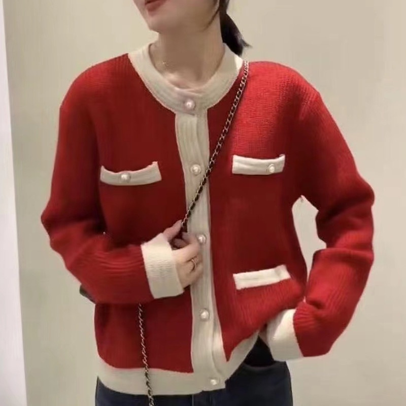 Áo khoác cardigan dệt kim SUXI dáng rộng phong cách vintage thời trang cho nữ