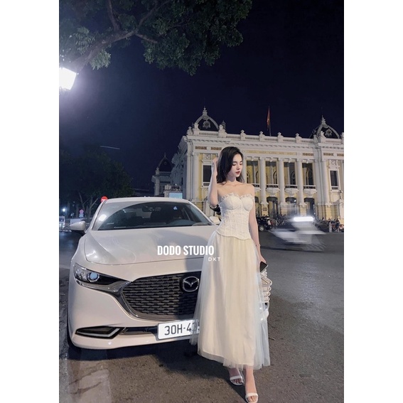 Set áo cup ren mix chân váy