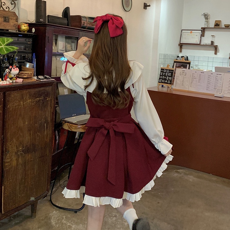 Đầm Công Chúa Cổ Búp Bê Phong Cách Lolita Ngọt Ngào Thời Trang Mùa Xuân 2023