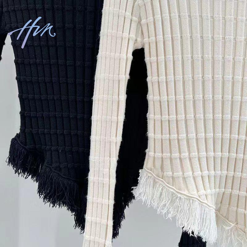 Hàng Mới Về Áo Dệt Kim Nữ Tay Dài Cổ Cao Phong Cách Đô Thị Sang Trọng