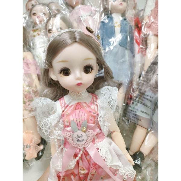 Đồ chơi búp bê cho bé gái 30cm, mắt 4D, 23 khớp
