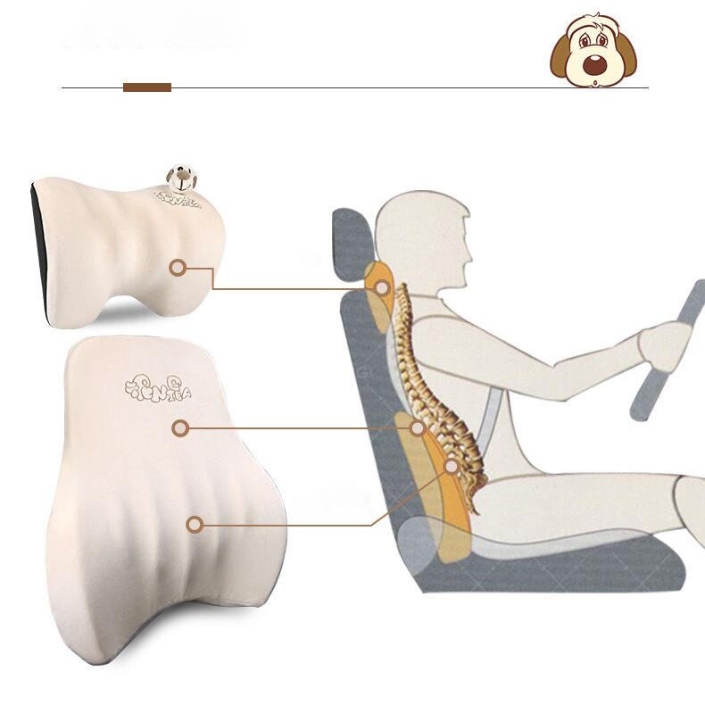 Combo Gối Tựa Đầu Chất Liệu Cao Su Non Chuyên Dụng Cho Xe Hơi