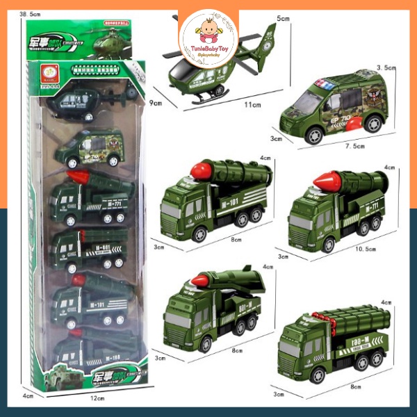 Đồ chơi bộ hộp sét 6 món ô tô máy bay chạy cót cho bé