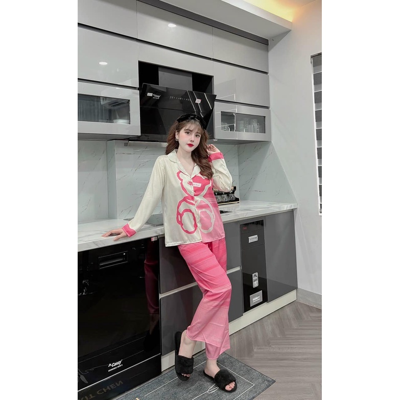 Mẫu (1) Little Bear Hồng SAM đồ bộ Pizama cao cấp (40kg-60kg)