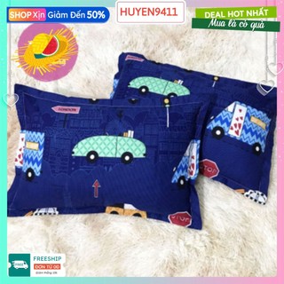 Vỏ Áo Gối Nằm Cotton poly,có chọn mẫu sẵn hàng-ô tô xanh