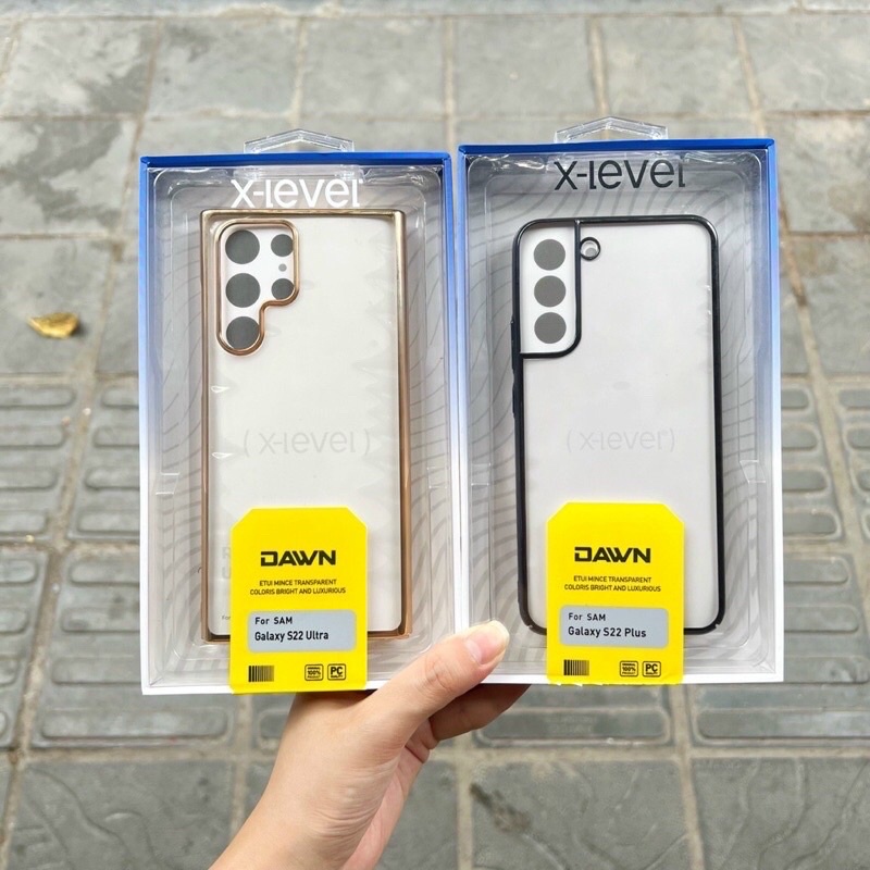 Ốp X-Level lưng trong cứng viền si bóng Samsung s22/S22+ /S22 Ultra
