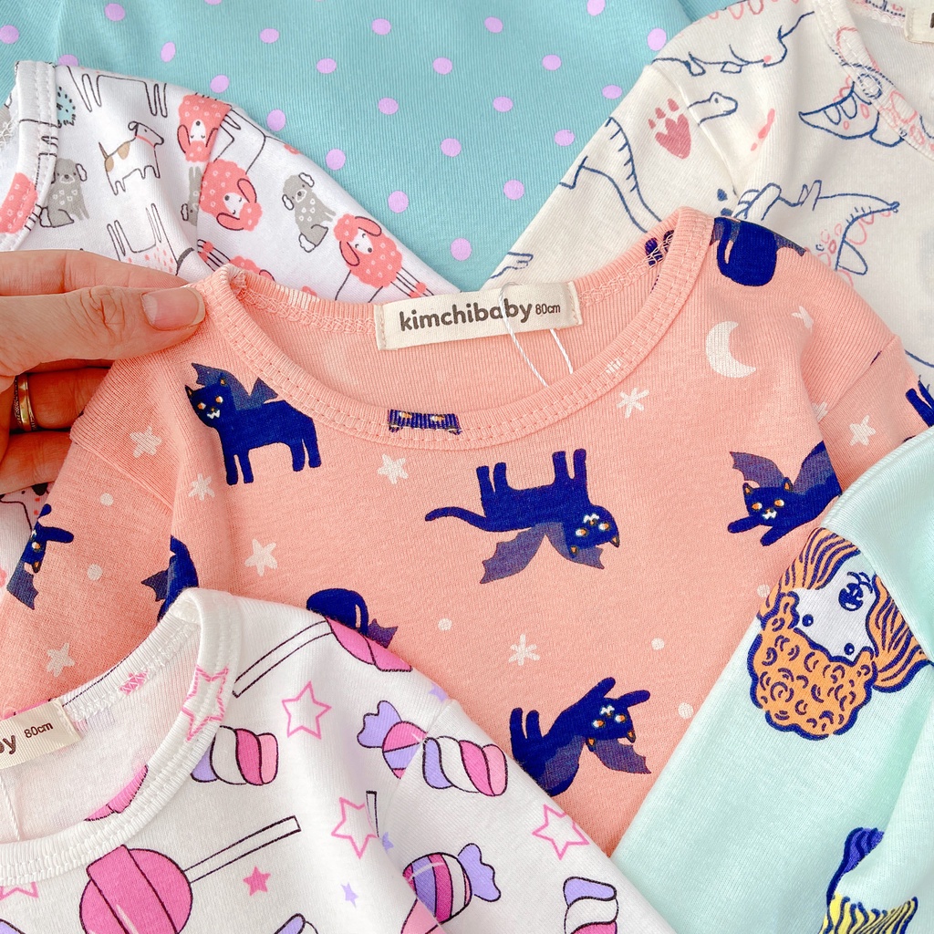 Set 3 Bộ Cotton Borip Bé Gái KIMCHIBABY Vải Dư Xịn Hoạ Tiết Pony, Bộ Quần Áo Cho Bé Mặc Nhà MKMTD2221