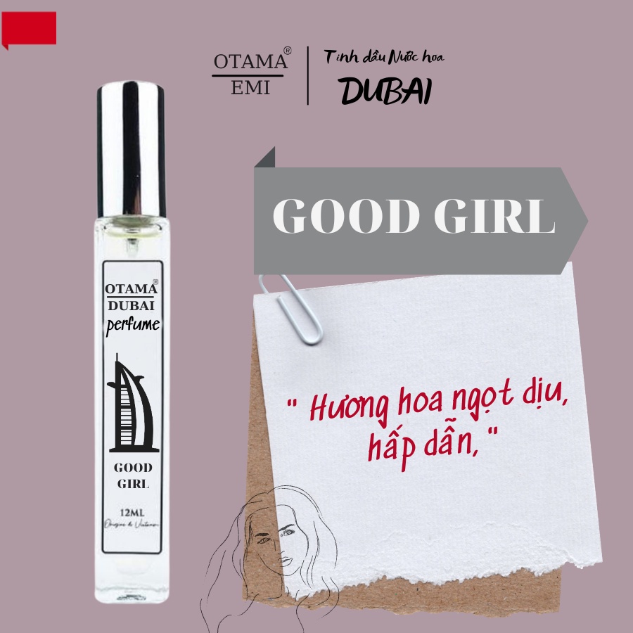 Tinh dầu nước hoa Dubai Goodgirl [عطور دبي] Nam Nữ (chai 12ml và chai 5ml) | tinh dầu dubai GOODGIRL