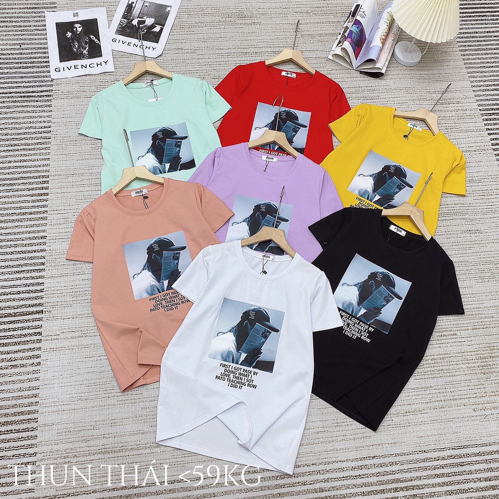 Áo Phông Thái Nữ Mịn Đẹp , Áo Thun Thái Cao Cấp Shop YUNA Hình Cô Gái