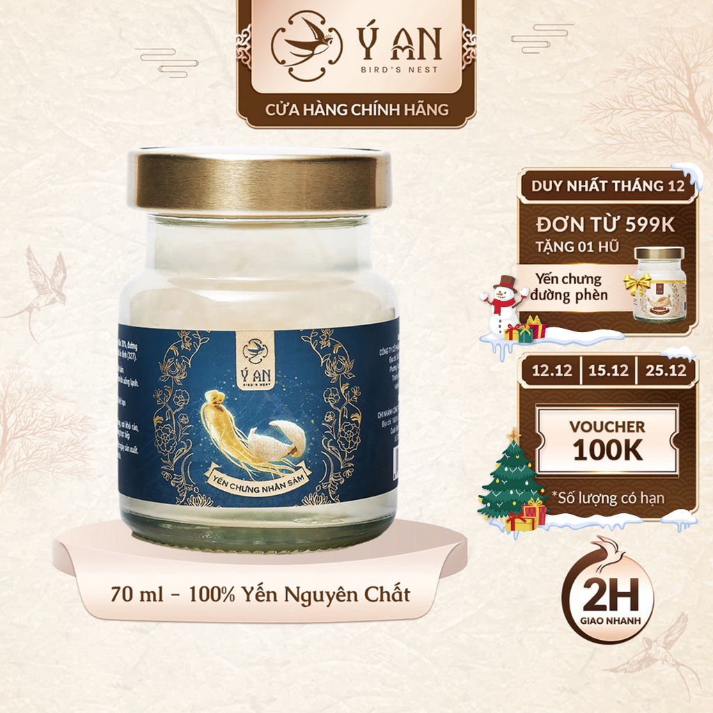 Yến chưng sẵn nhân sâm Ý An tốt cho sức khỏe hũ 70ml