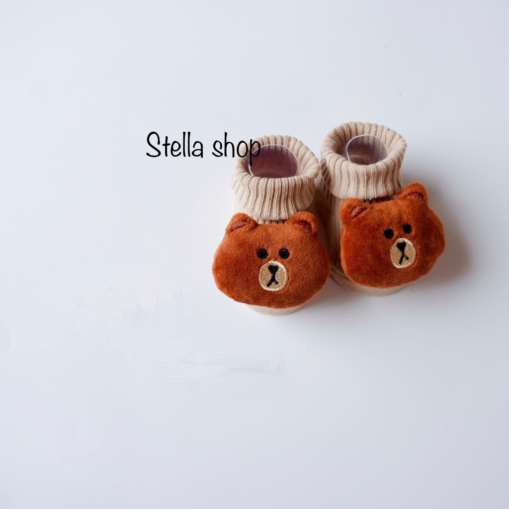 Tất vớ thú cổ cao 3D hình thú, trái cây sơ sinh cho bé 3-12kg. Chất liệu cotton mềm, thoáng khí. Stella shop