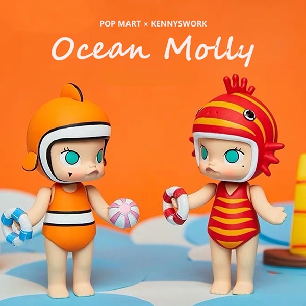 ★Hgtoys★   Popmart MOLLY Ocean Series Blind Box Doll Tide Play Trang trí Quà tặng