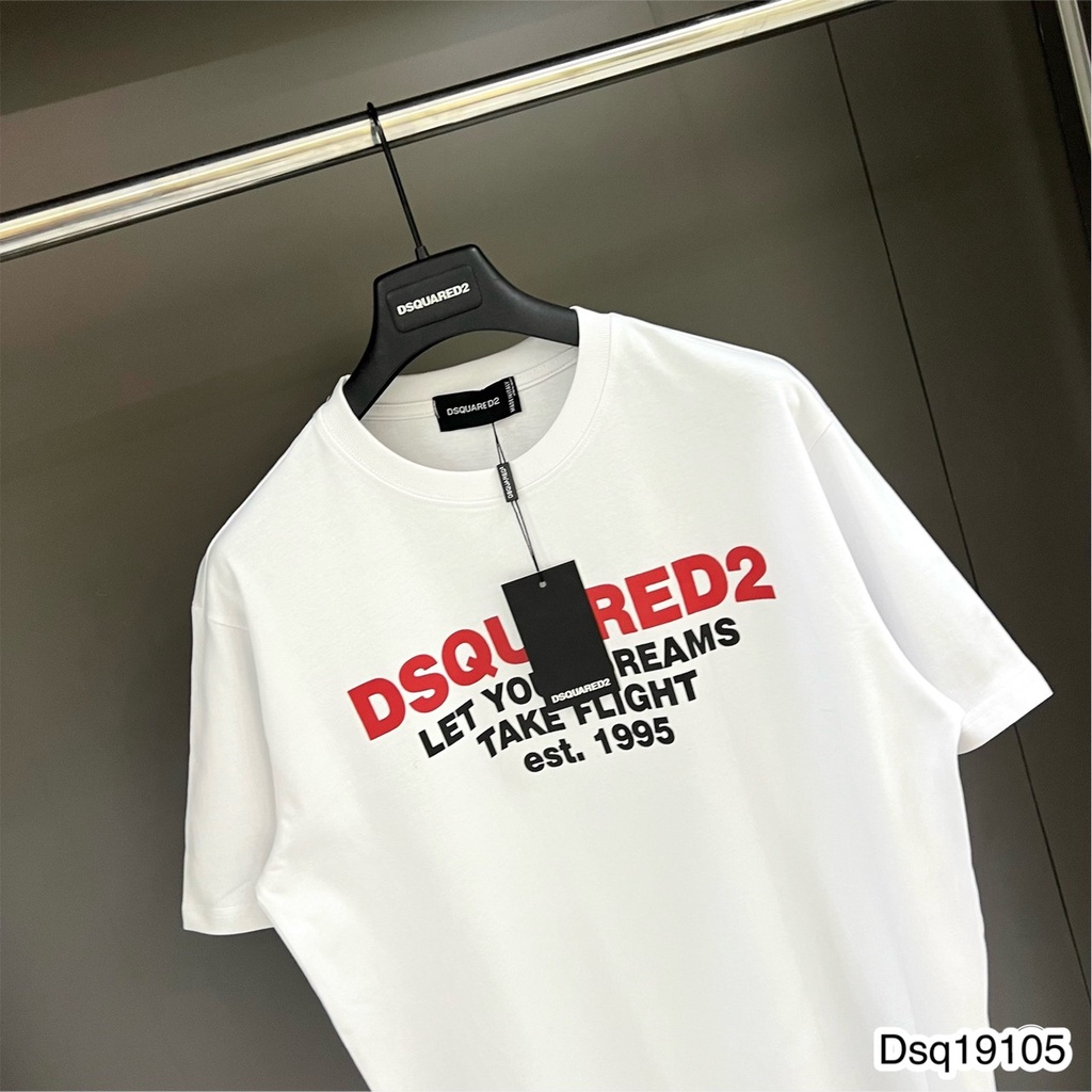 Áo Thun Nam In Chữ Đỏ DSQ Đơn Giản Chất Mát Mịn - Áo Phông Nam Chữ In DSQ Siêu Hot